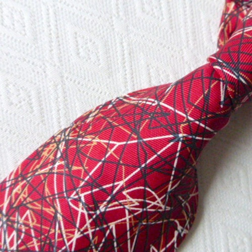 Moca Museum of contemporary art to wear abstract red silk tie